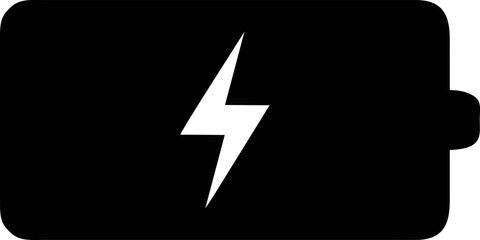 Battery symbol in a white background, energy charge icon symbol on the white background	
