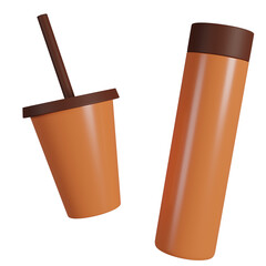 bottle tumbler 3d on transparent background