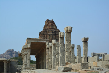 The ancient temple complex of Shree Vijaya Vithala temple, Hampi,Karnataka state, India. A UNESCO World Heritage Site