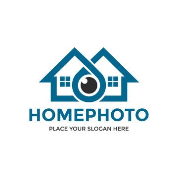 Home photo vector logo template. This design use home and camera symbol. Suitable for art, photography.
