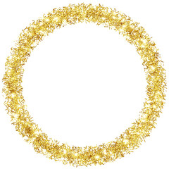 elegant golden confetti circle frame