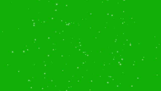 Stars sprinkling motion graphics with green screen background