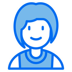 Obraz premium girl blue line icon
