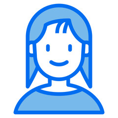 smile blue line icon