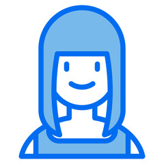woman blue line icon