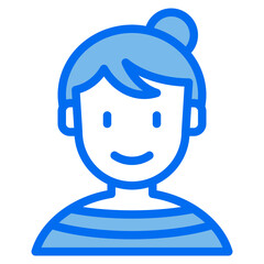 woman blue line icon
