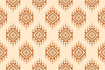 Fabric Aztec pattern background. Geometric ethnic oriental seamless pattern traditional. Mexican style. Design for wallpaper, illustration, fabric, clothing, carpet, textile, batik, embroidery.