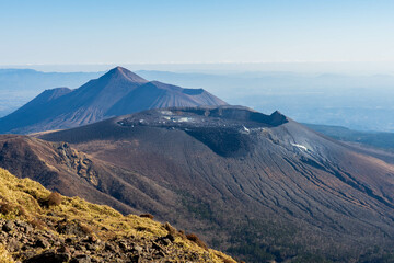 新燃岳と高千穂峰