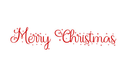 Merry Christmas hand lettering calligraphy isolated on white background. Holiday illustration element. Merry Christmas script calligraphy