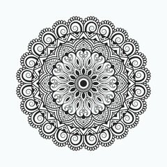 vector beautiful floral mandala design, a creative ornamental decorative element in a circle shape.