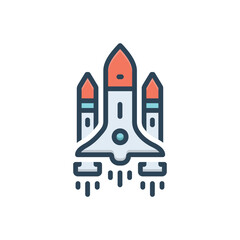 Color illustration icon for shuttle