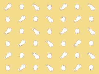 シンプルなうさぎのイラストのパターン　4:3