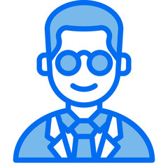 avatar blue line icon
