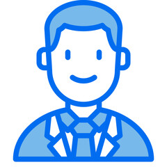 business man blue line icon