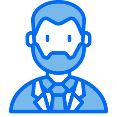 business man blue line icon