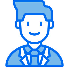 business man blue line icon