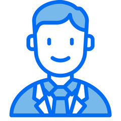 business man blue line icon