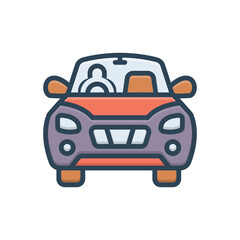 Color illustration icon for driving