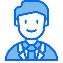 business man blue line icon