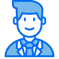 business man blue line icon