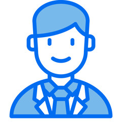 business man blue line icon