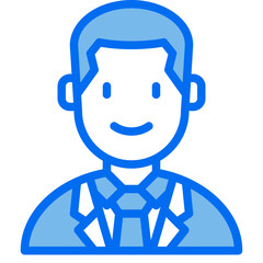 business man blue line icon