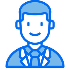 business man blue line icon