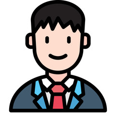 Obraz premium businessman line icon