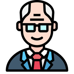 old man line icon