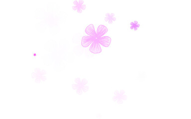 Light Pink vector natural pattern with flowers.