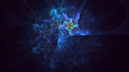 3D rendering abstract colorful fractal light background
