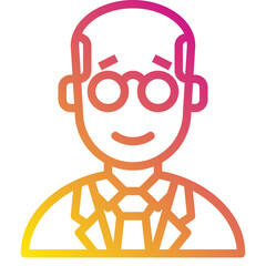 old man gradient icon