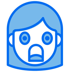 shocked blue line icon
