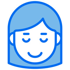 smile blue line icon