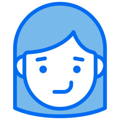 smile blue line icon