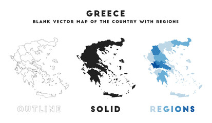 Fototapeta na wymiar Greece map. Borders of Greece for your infographic. Vector country shape. Vector illustration.