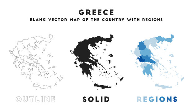 Greece map. Borders of Greece for your infographic. Vector country shape. Vector illustration.