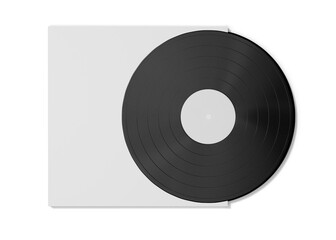 Music vinyl and record label disc mockup	