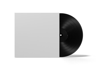 Music vinyl and record label disc mockup	