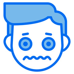 fear blue line icon