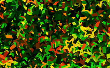 Dark Green, Red vector layout with bright stars.