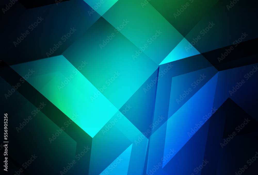 Poster dark blue, green vector pattern with colorful hexagons.