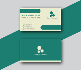 Naklejka premium Minimal green color Professional Business Visiting Card Set Template,Corporate Identity Card Set Print Template 