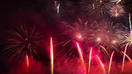 Fireworks. New year celebration background photo