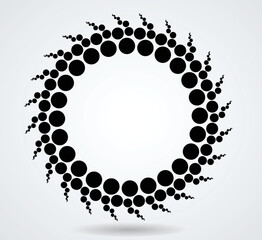 Obraz premium Halftone dots in circle form. round logo . vector dotted frame . design element 