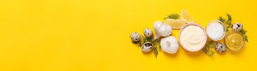 Concept of sauce, mayonnaise, space for text