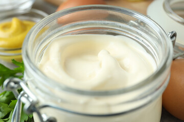Concept of cooking egg sauce, mayonnaise sauce
