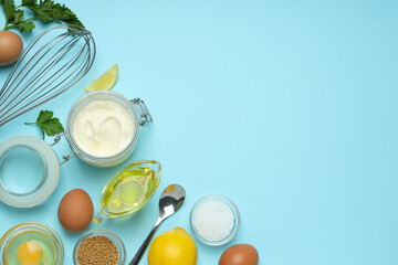 Concept of sauce, mayonnaise, space for text