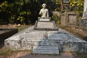 Very Old Tombs of South Park Street Cemetery in Kolkata, India.