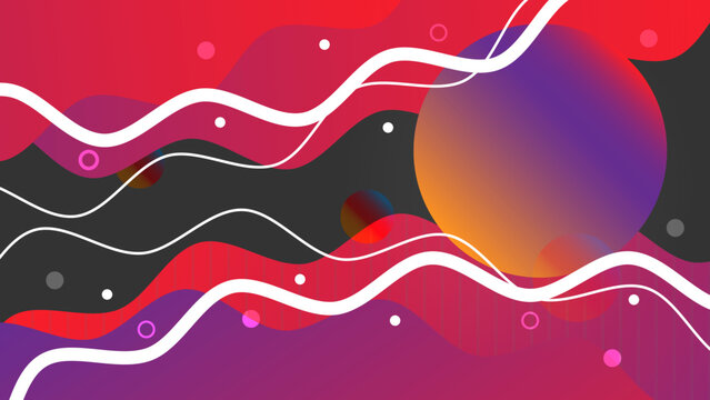 Dynamic Fluid Wave Modern Abstract Background, Dynamic geometric shapes compositions, Flat and clean style, Applicable for any graphic works.